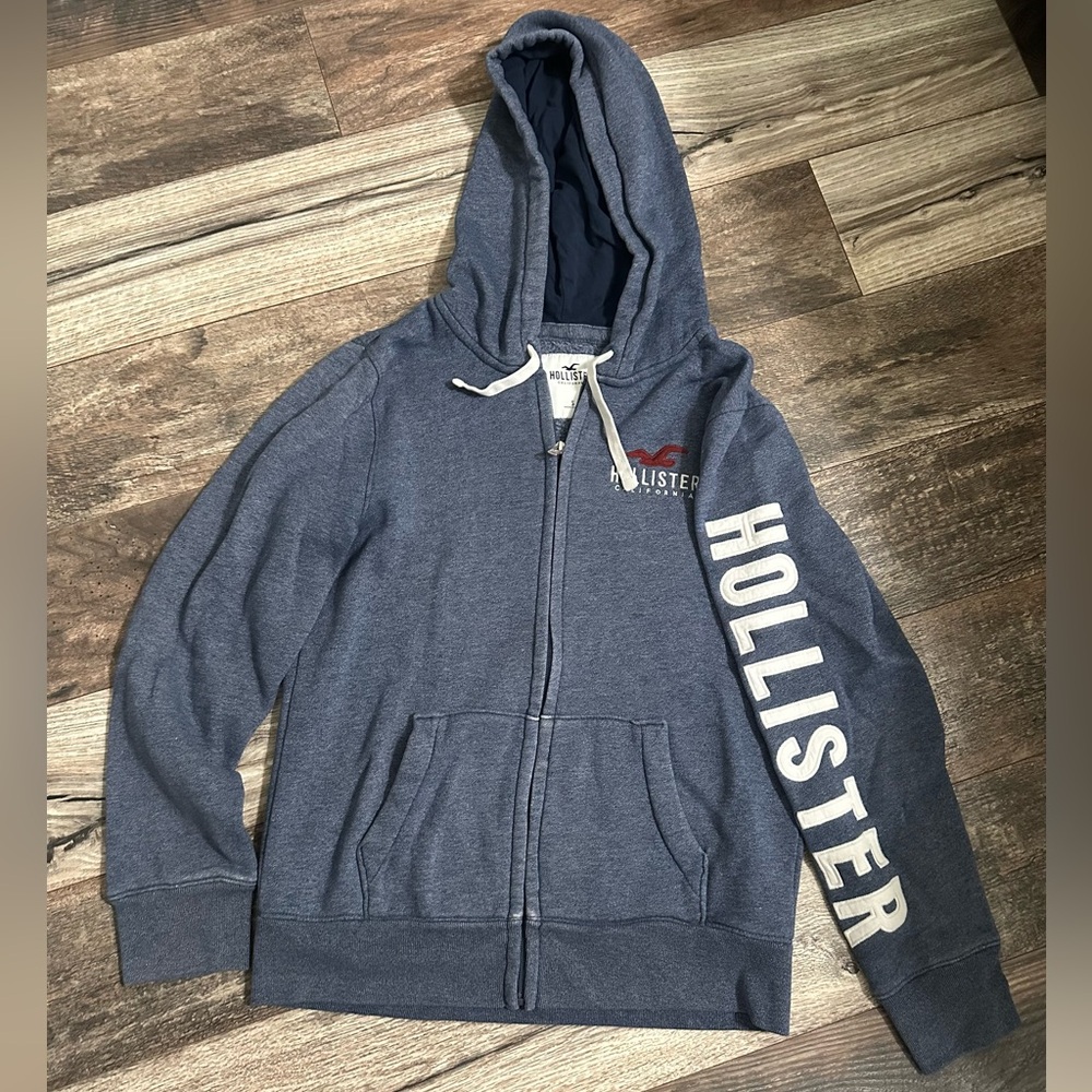 Hollister Navy Zip-Up Hoodie